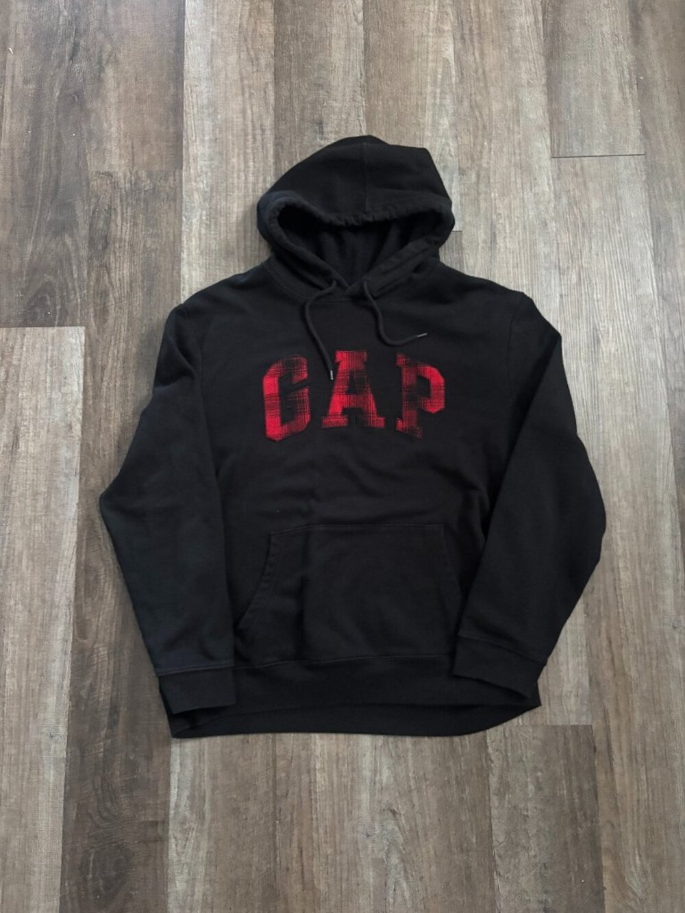 Gap Plaid / Flannel Arc Logo Hoodie / Sweatshirt